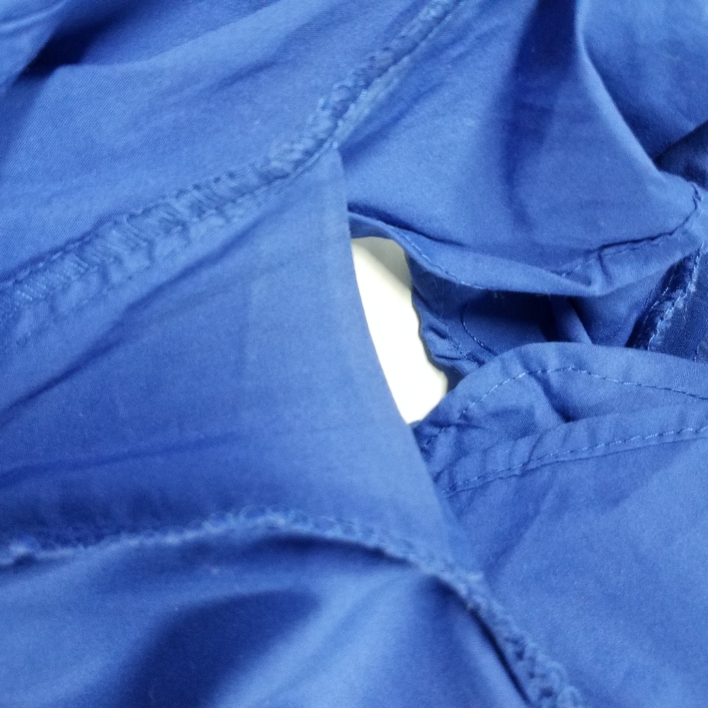 Royal Blue Unique Button Down Blouse - image 5